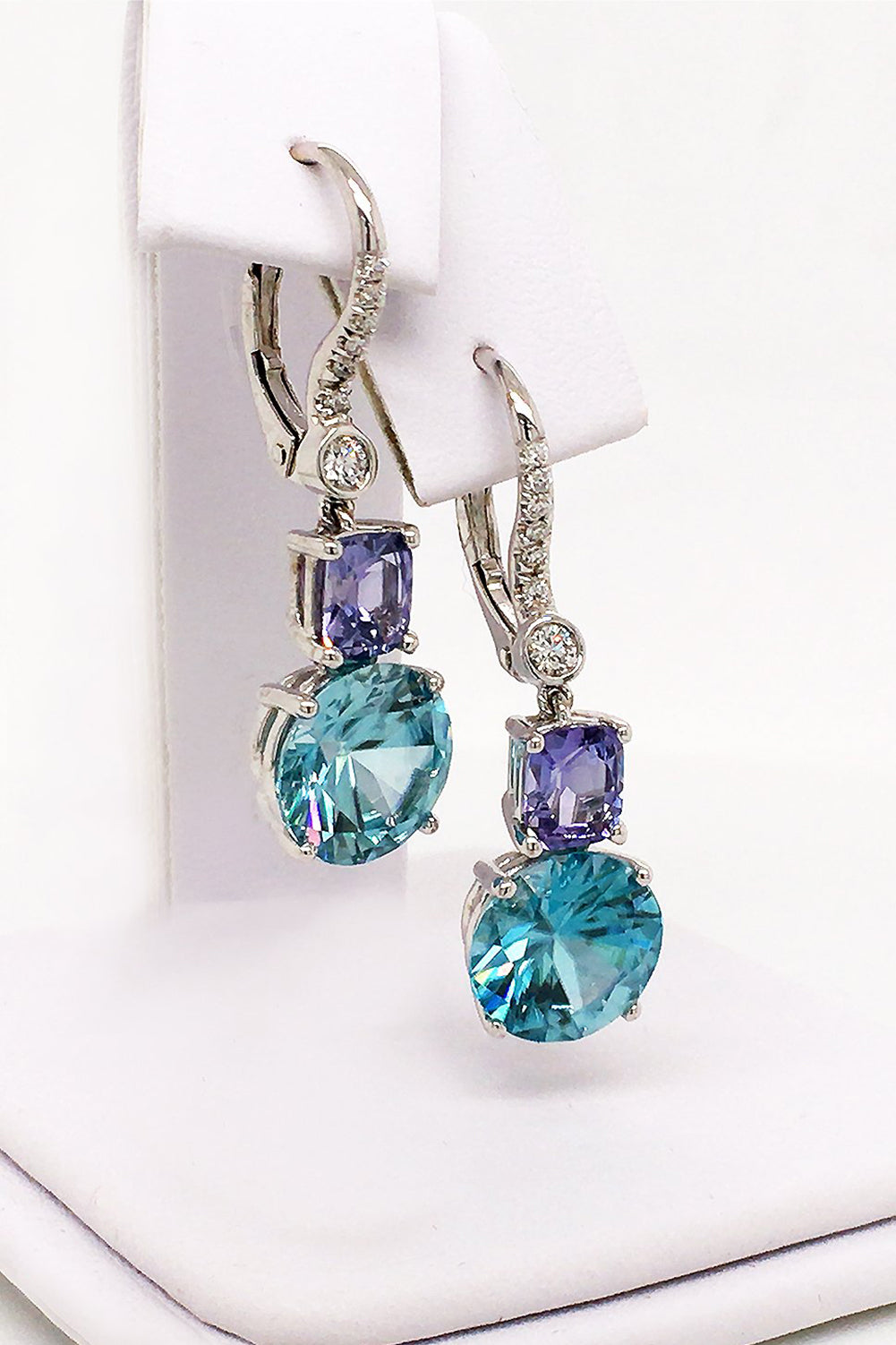 Zircon and Sapphire Earrings