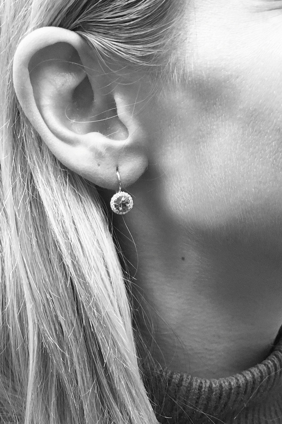 Rhodolite Halo Earrings