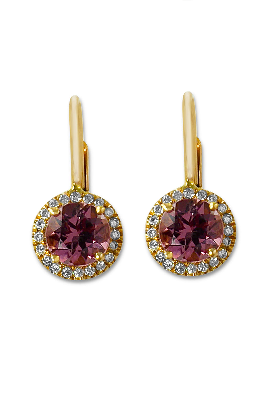 Rhodolite Halo Earrings