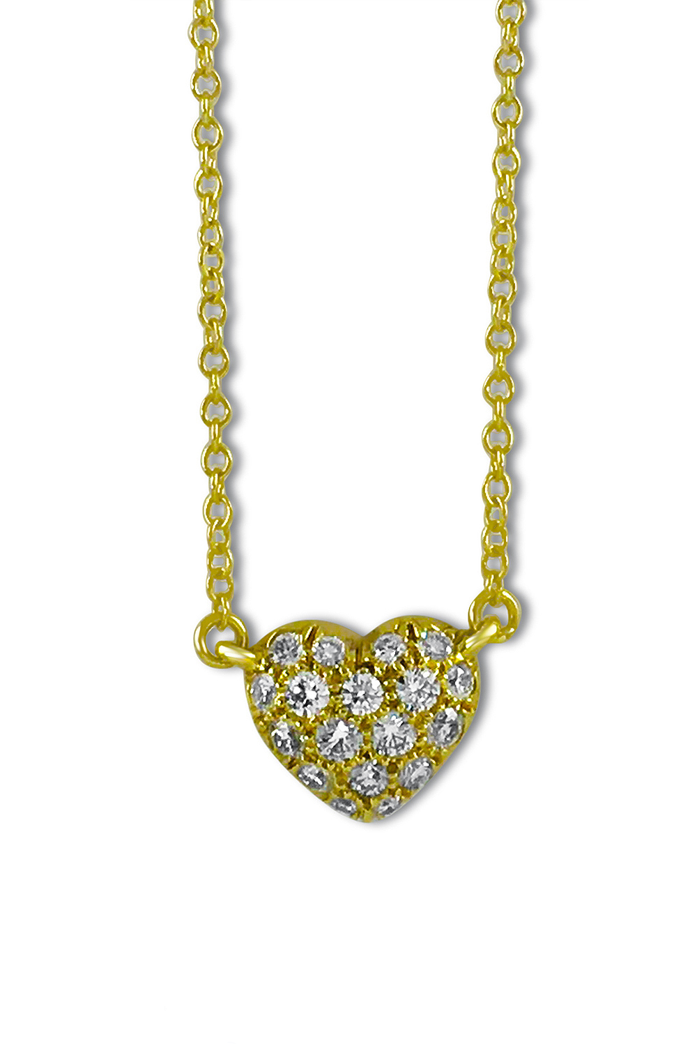 Pave diamond heart pendant Clearance