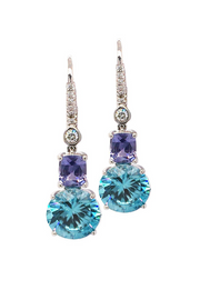 Zircon and Sapphire Earrings